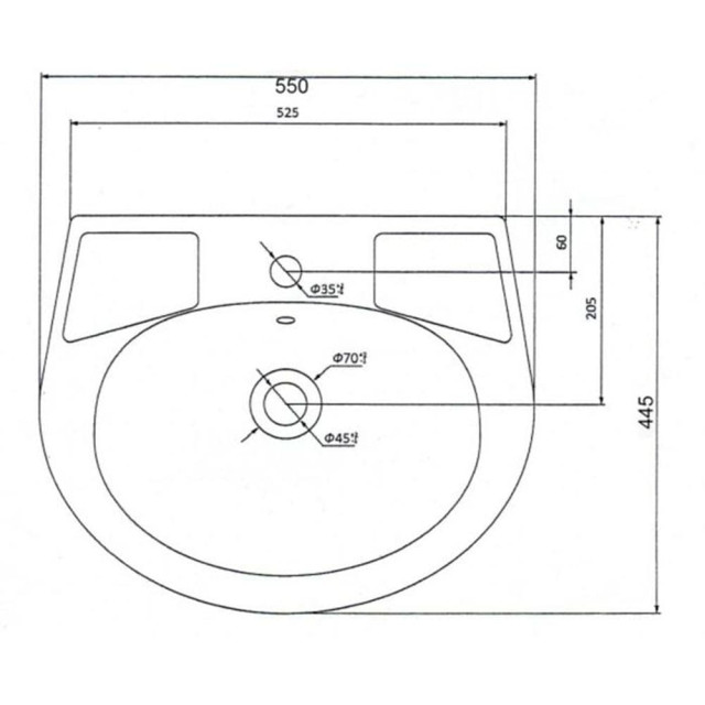 Умывальник Лобня Антей 55 10/1/5/1-76 c переливом
