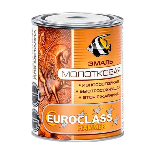 Эмаль декоративная Euroclass с молотковым эффектом графит 0.8 кг
