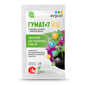 Удобрение Avgust Гумат+7 йод 25 г