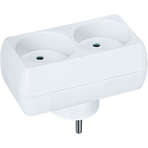 Разветвитель Navigator 94 671 NAD-L-2X-C-WH 2 гнезда без заземления