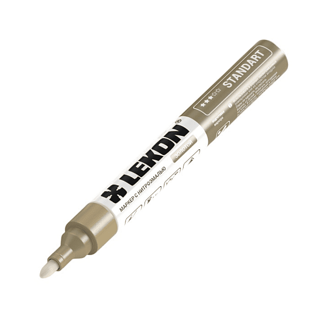 Маркер Lekon Standart 011314 с нитроэмалью золото 4 мм