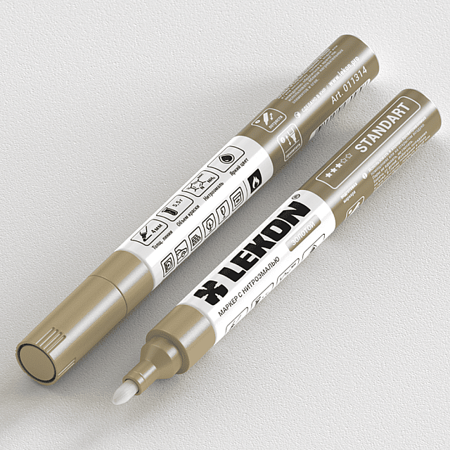 Маркер Lekon Standart 011314 с нитроэмалью золото 4 мм