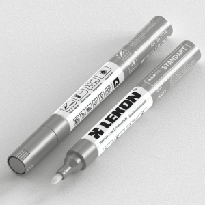 Маркер Lekon Standart 011914 с нитроэмалью серебро 4 мм