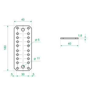 Пластина крепежная Роскреп КР-180*40