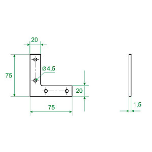 Уголок оконный Роскреп NA 5 75*75*20 мм