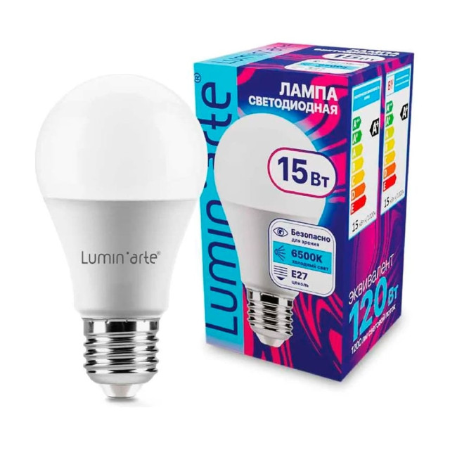 Лампа светодиодная Lumin-arte LSTD-A60-15W6KE27 LSTD-A60 15Bт 6500К Е27