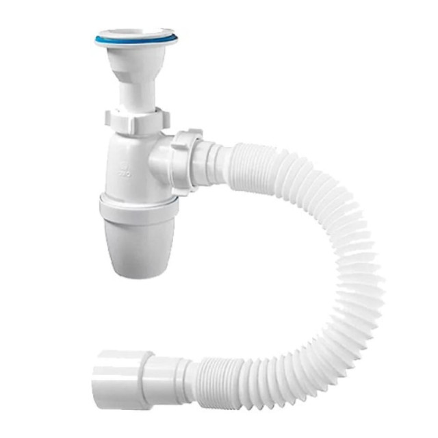 Сифон бутылочный ORIO ЕМ-32022 с литым выпуском и гибкой трубой 32*50 мм