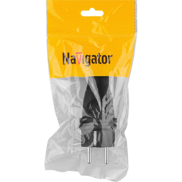 Вилка Navigator 61 368 NCA-PLR02-16A-E-IP44-BL прямая с заземлением черная