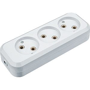 Колодка Navigator 61 585 NCA-BL01-03-Х-WH 3 гнезда без заземления