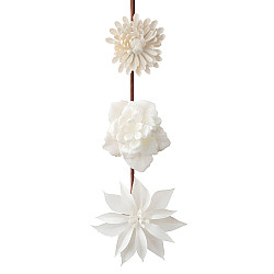 Новогоднее елочное украшение Белые цветочки на клипсе 3 шт