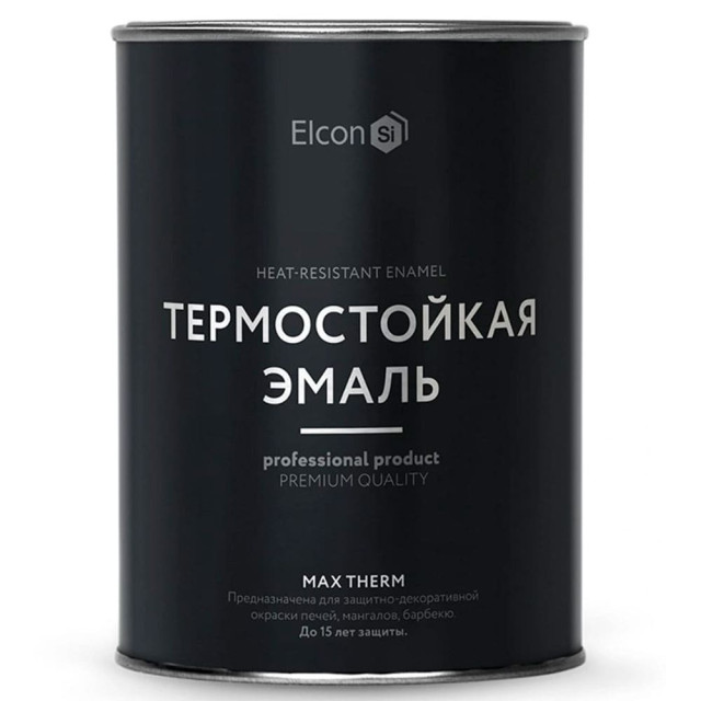 Эмаль термостойкая Elcon Max Therm 1000°С черная 0.8 кг Эмаль термостойкая Elcon Max Therm 1000°С черная 0.8 кг