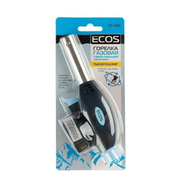 Горелка газовая Ecos GT-500 портативная пьезоподжиг