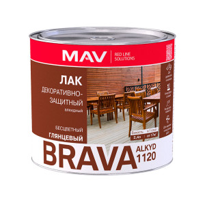 Лак MAV Brava Alkyd 1120 декоративно-защитный глянцевый 2.4 л