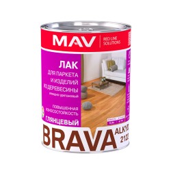 Лак MAV Brava Alkyd 2122 для паркета и изделий из древесины глянцевый 1 л