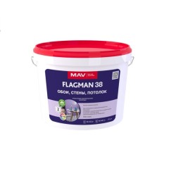 Краска MAV Flagman 38 обои стены потолок белая матовая 11 л