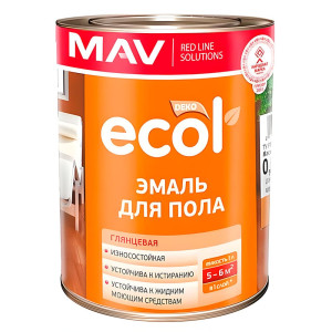 Эмаль для пола MAV Ecol ПФ-266 золотисто-коричневая глянцевая 1 л