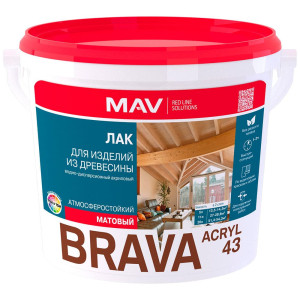 Лак MAV Bravа Acryl 43 SP для изделий из древесины матовый 1л 1кг