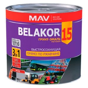 Грунт-эмаль MAV Belakor 15 прямо по ржавчине 3 в 1 быстросохнущая RAL 7024 графитовая матовая 2.4 л