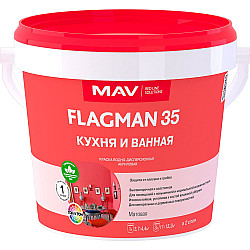 Краска MAV Flagman 35 кухня и ванная белая полуглянцевая 1 л