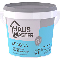 Краска MAV Haus Master для наружных и внутренних работ белая матовая 1 л