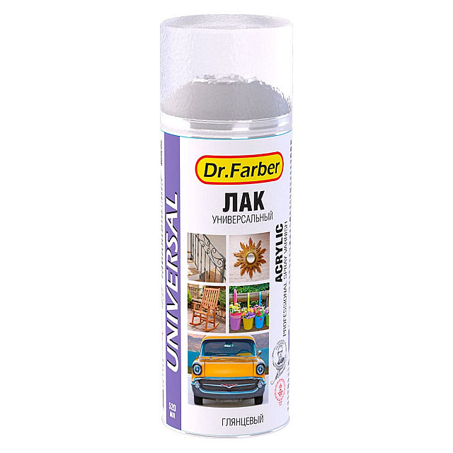 Лак-аэрозоль MAV Dr.Farber акриловый универсальный бесцветный 520 мл
