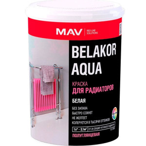Краска MAV Belakor Aqua для радиаторов белая полуглянцевая 0.5 л