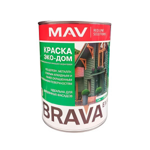 Краска MAV Brava Эко-Дом белая полуматовая 0.9 л