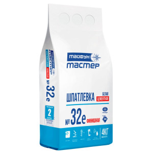 Шпатлевка Тайфун Мастер №32е финишная белая 4 кг