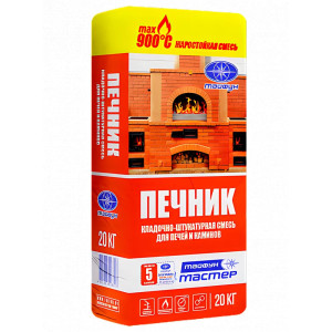 Смесь кладочно-штукатурная Тайфун Мастер Печник жаростойкая 20 кг