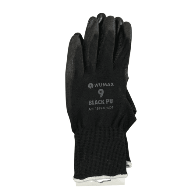 Перчатки защитные Wurth Black PU 1899402409 с полиуретановым покрытием размер 9