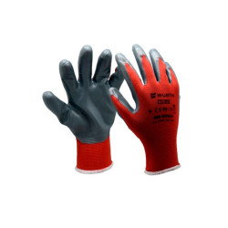 Перчатки трикотажные Wurth Red Nitrile 0899403109 с нитриловым покрытием размер 9