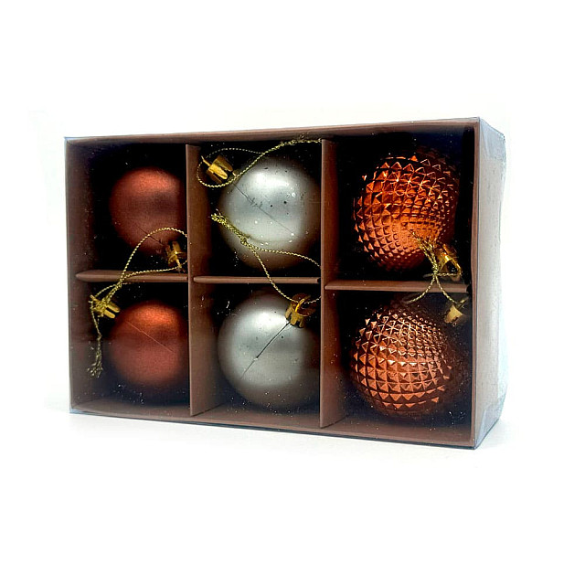 Набор шаров Калядны час Marron O5318-646 6 см 6 шт