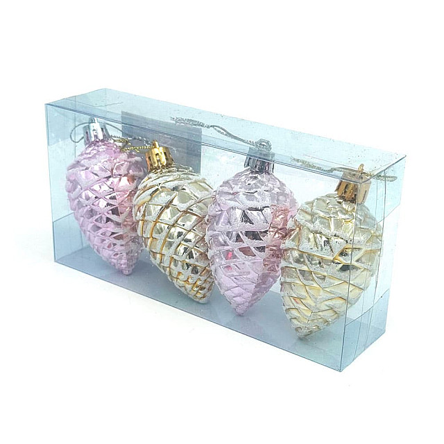 Набор шаров Калядны час Snowy Pine Cones O5318-650 7 см 4 шт