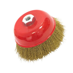 Кордщетка чашеобразная Рошма латунированная мягкая М14 100 мм