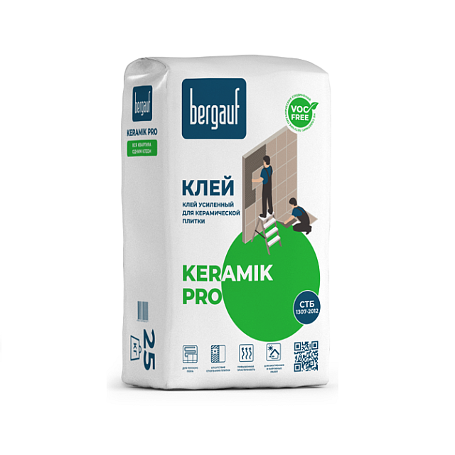 Клей усиленный для керамической плитки Bergauf Keramik Pro 25 кг