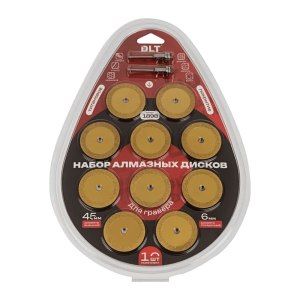 Набор алмазных дисков Dlt с титановым покрытием для гравера 10шт 45мм