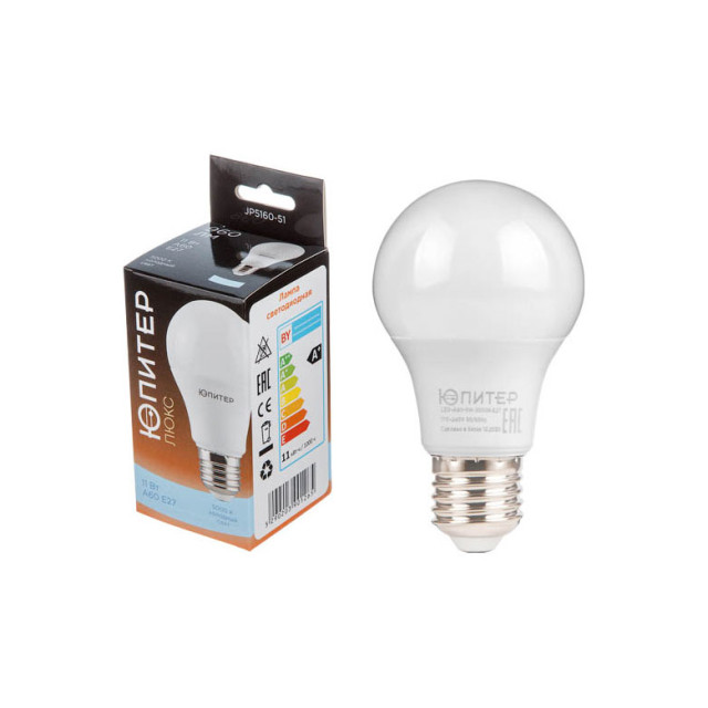 Лампа светодиодная Юпитер Люкс JP5160-51 A60 Стандарт 11 Вт 170-240В E27 5000К