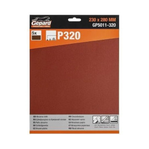 Шлифлист Gepard GP5011-320 230*280 мм Р320 бумажная основа 5 шт