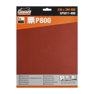Шлифлист Gepard GP5011-800 230*280 мм Р800 бумажная основа 5 шт
