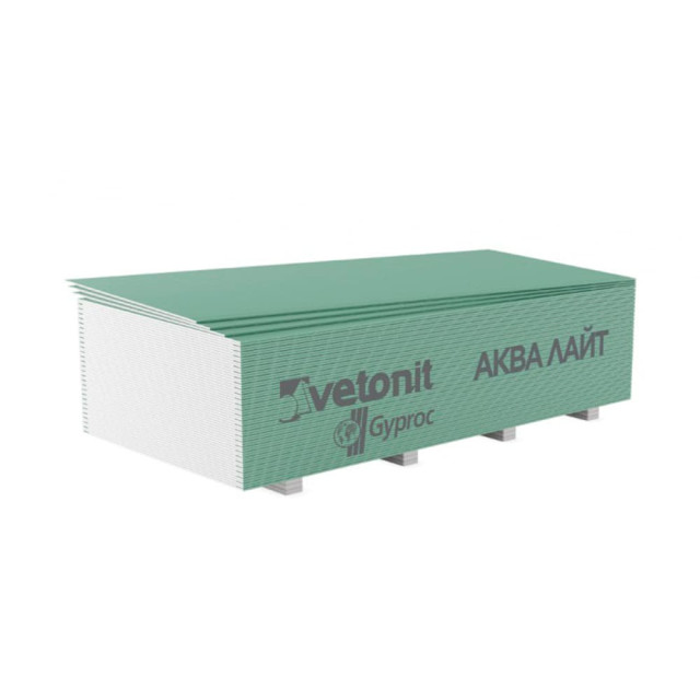 Гипсокартон Vetonit Aqua Lite потолочный влагостойкий 9.5*1200*2500 мм