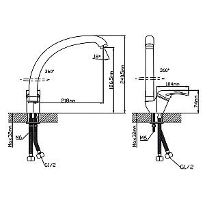 Смеситель для кухни Cronwil CD038-41 с высоким изливом