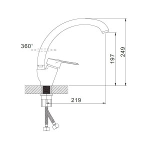 Смеситель для кухни Эверест В59-0269 с высоким изливом