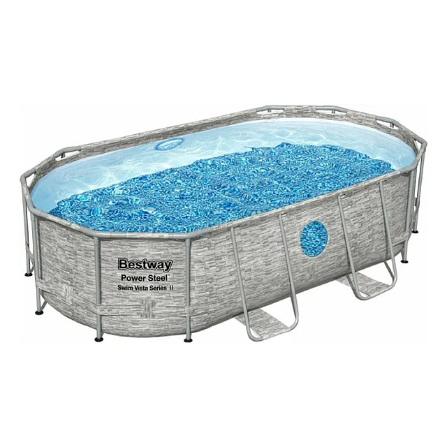 Бассейн каркасный Bestway 56714 Power Steel Камень 427*250*100 см