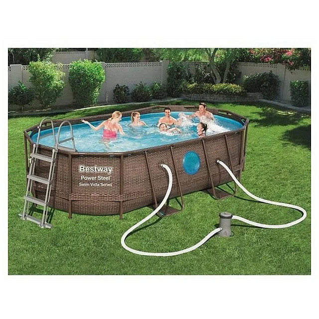 Бассейн каркасный Bestway 56714 Power Steel Камень 427*250*100 см