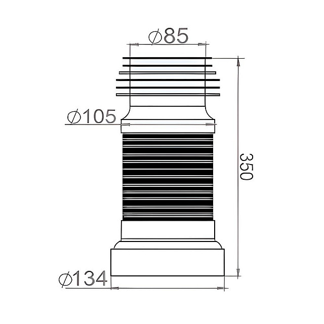 Удлинитель гибкий для унитаза AV Engineering AVE129350 армированный 350 мм