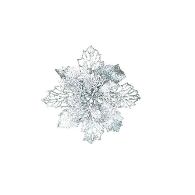 Набор цветов новогодних Market Union Silver ZY-21039 9 см 4 шт