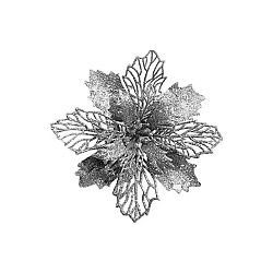 Набор цветов новогодних Market Union Silver ZY-21039 9 см 4 шт