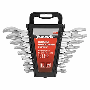 Набор ключей рожковых Matrix 15276 CrV 6-22 мм 8 шт
