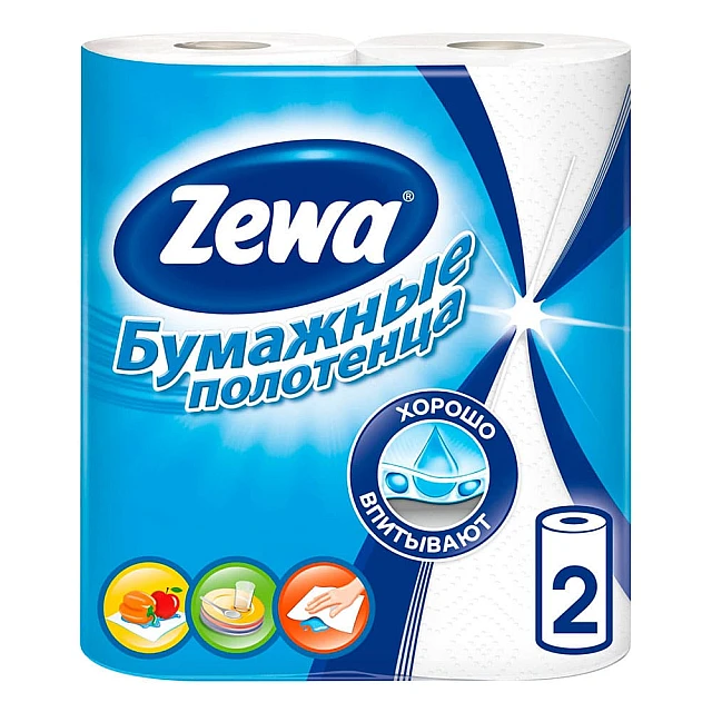Полотенца бумажные Zewa белые 2 рулона Полотенца бумажные Zewa белые 2 рулона