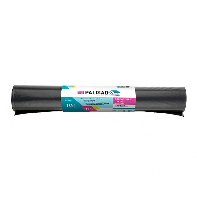 Пакеты для мусора Palisad Home 927265 черные 120 л 10 шт Пакеты для мусора Palisad Home 927265 черные 120 л 10 шт